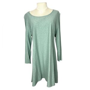 Cut Loose linen blend tunic top Size Large aqua Lagenlook artsy coastal